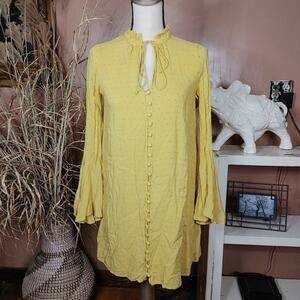 Chelsea And Violet Textured Short Dress or Tunic Top Trumpet Sleeve Size Small S